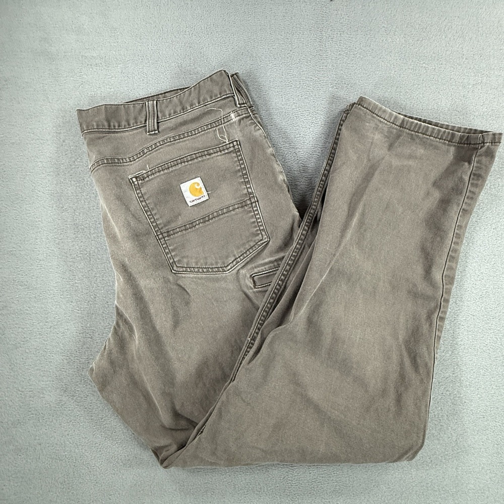 Carhartt Mens 40x32 Gray Relaxed Fit Work Pants Casual Canvas Jeans